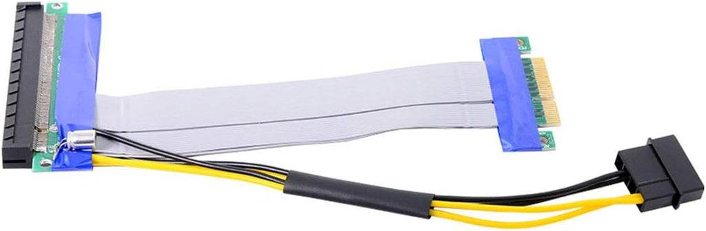 PCI-E Express 4X to 16x Riser Card Adapter with 4pin Power 15cm R2308