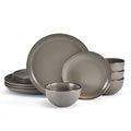 12-piece Stoneware Dinnerware set in Gray Y893551