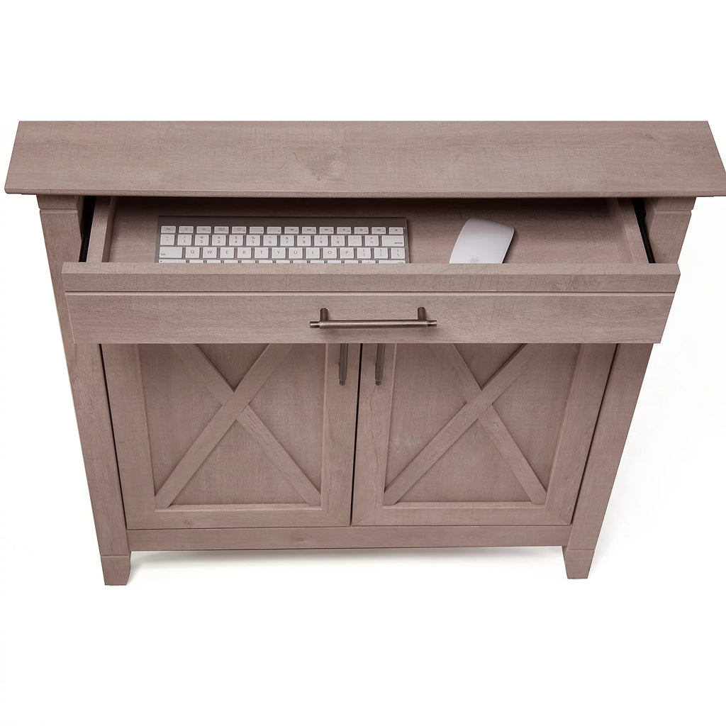 Washed Gray Secretary Desk with Storage G163