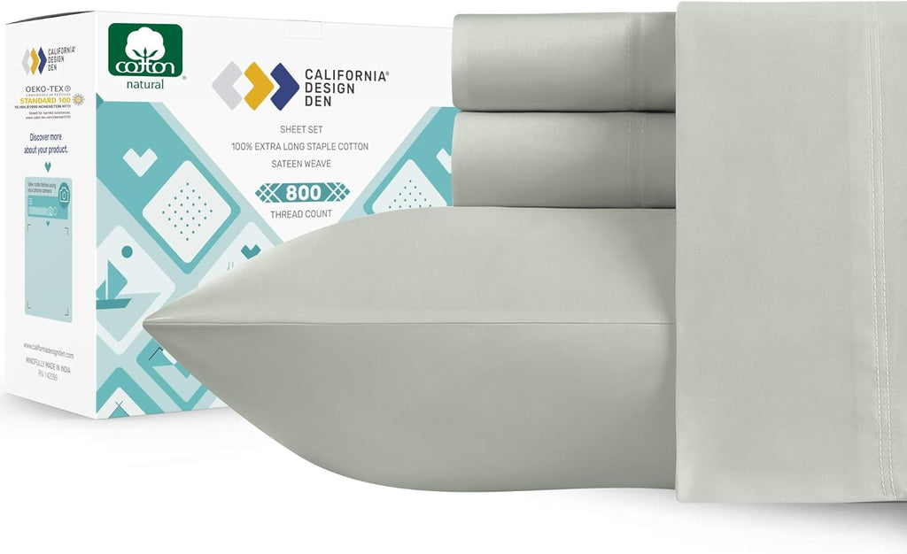 Split King 5Pc Cotton Sheet Set with 2 Twin-XL Fitted Sheets O972