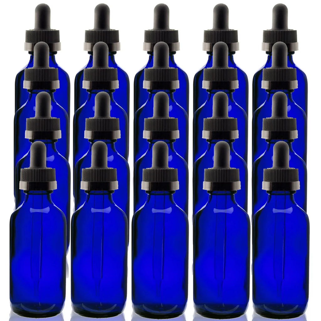 Cobalt Blue 2oz Glass Dropper Bottles Pack of 20 A5983