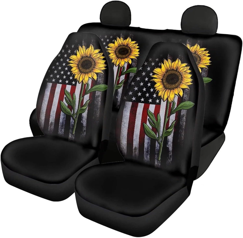 Blue Butterfly Floral Moon Pattern Car Seat Covers Pack of 2 G187275