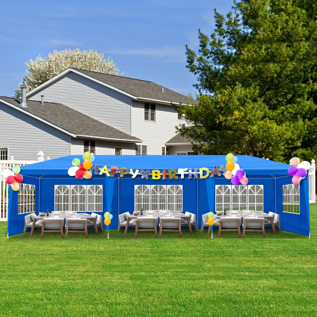 10' x 30' Canopy Tent with 7 Walls White Y514