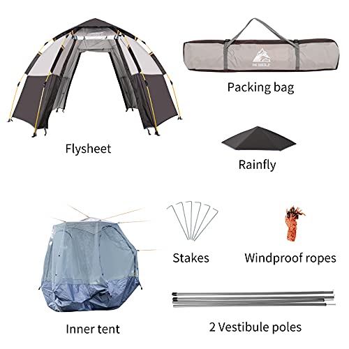 Waterproof Instant Camping Tent, 2/3/4 Person Double Layer Dome Tent K733