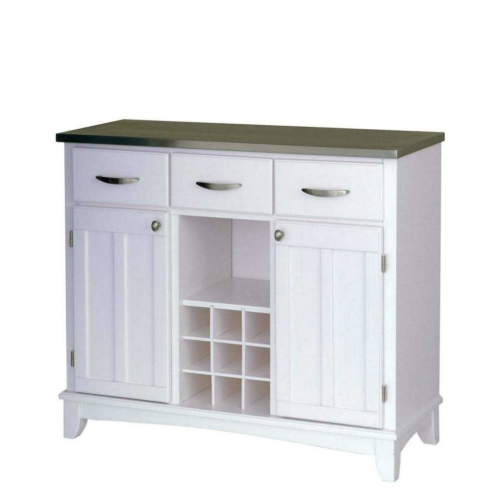 White Buffet with Stainless Steel Top V72945