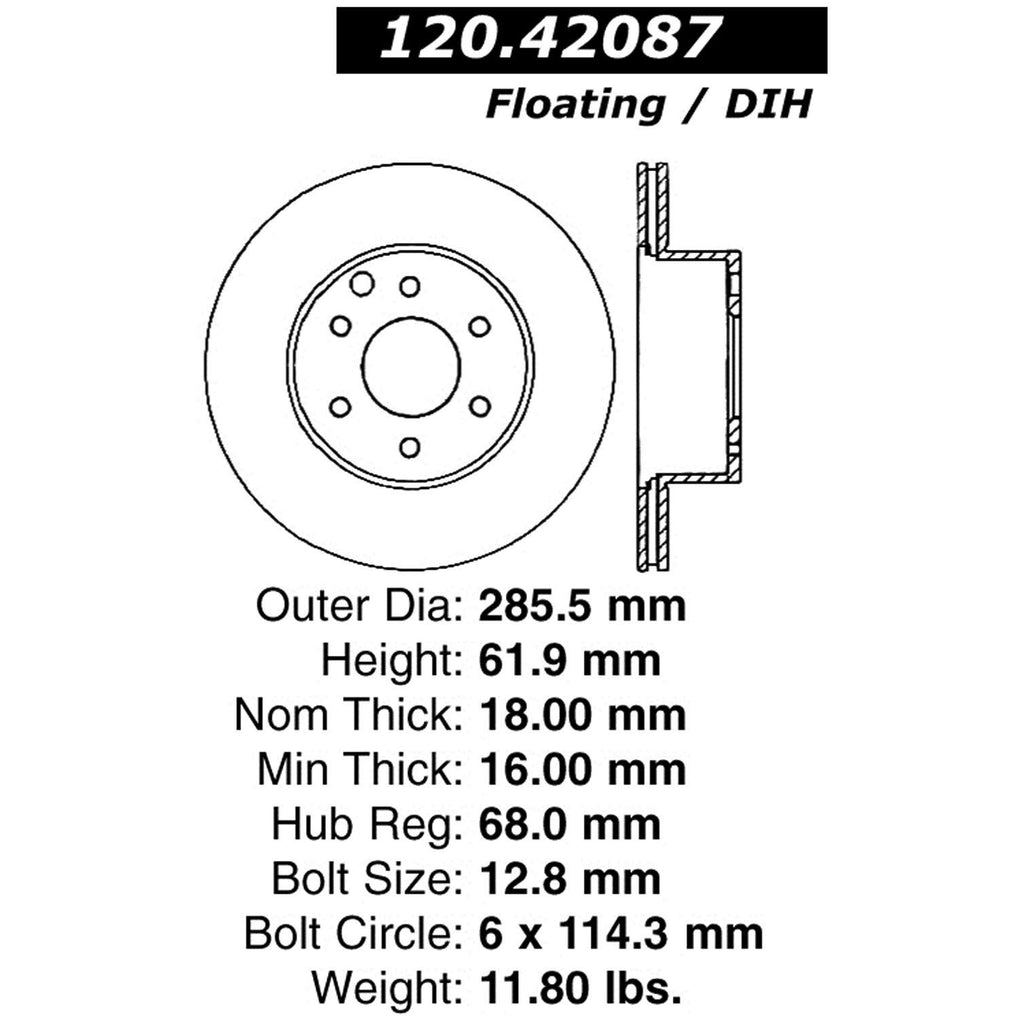 Slotted Brake Rotor U128