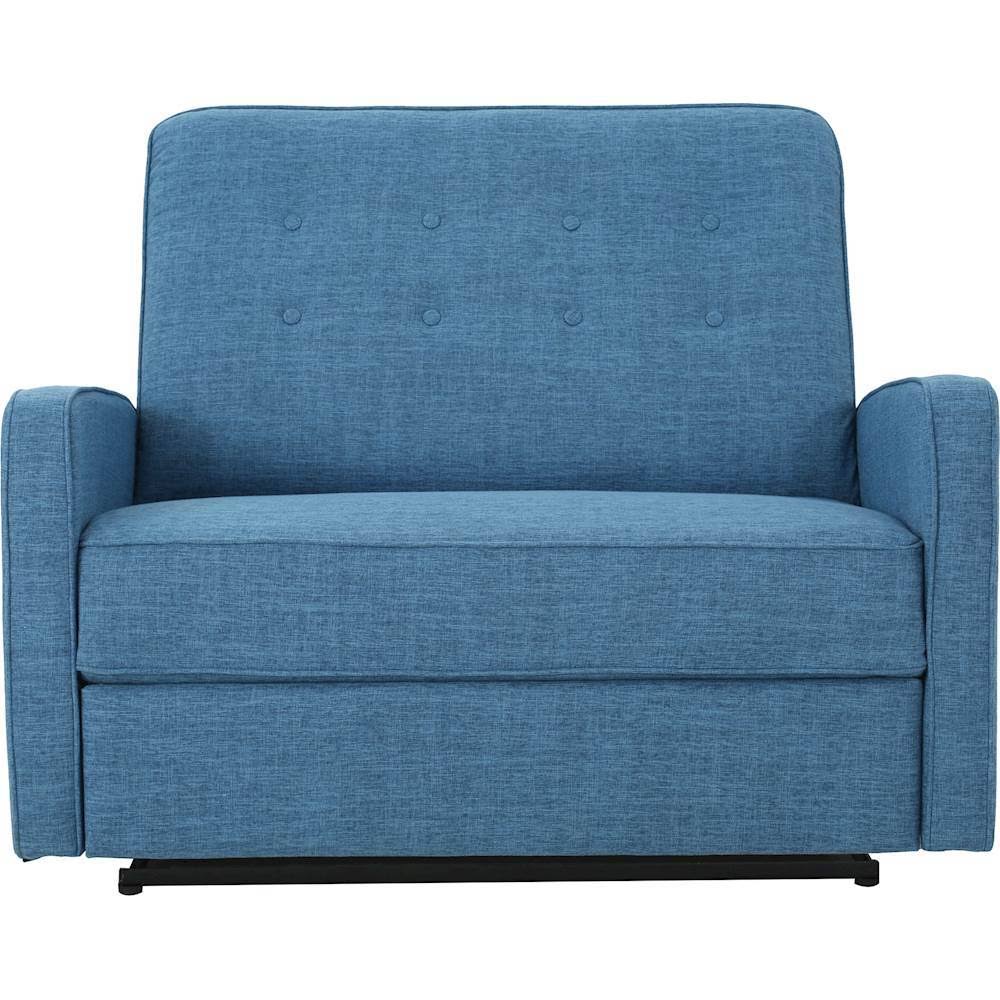 Muted Blue and Black Reclining Loveseat E708
