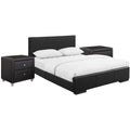 Black Queen Upholstered Platform Bedroom Set J774
