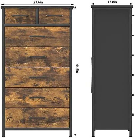 6 Drawer Industrial Wood Dresser E4886
