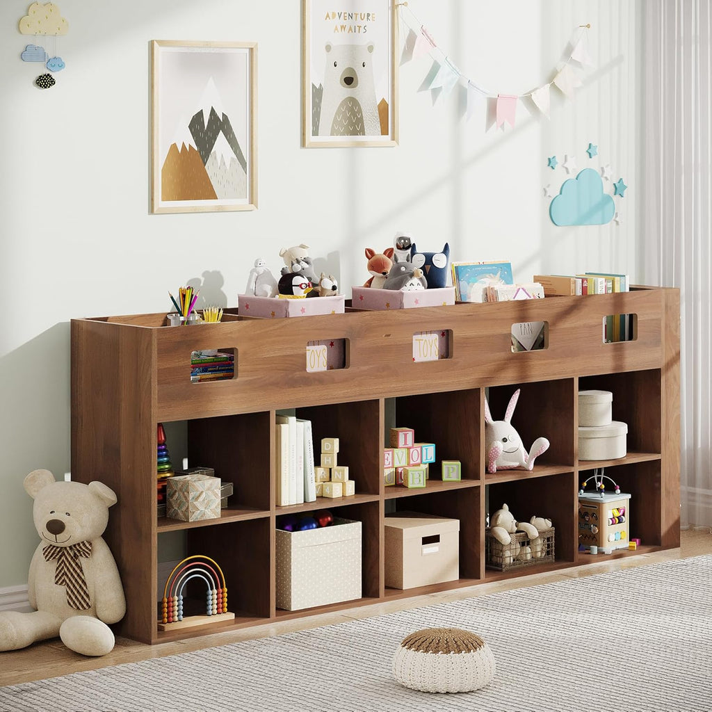 15 Cube 5 Tier Wooden Open Bookshelf (Brown) F48608