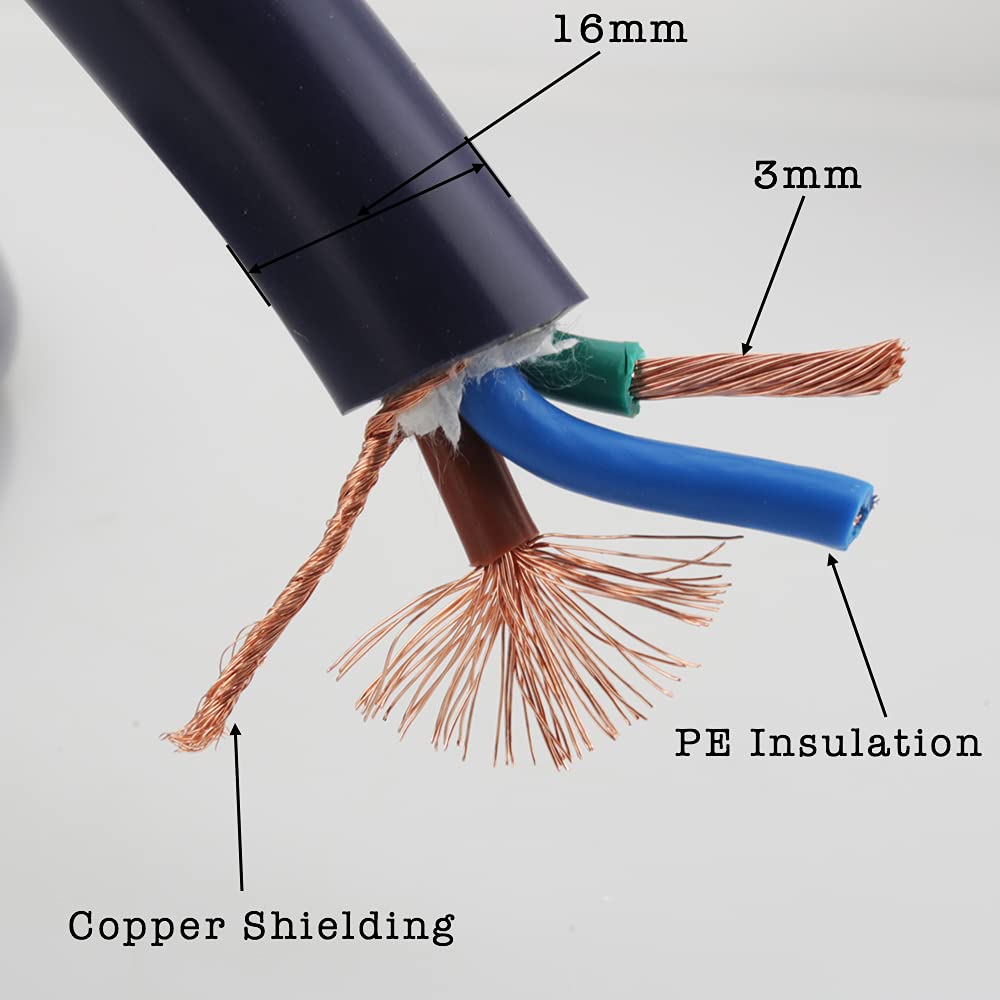 12AWG HiFi Power Cord 125V 15A 3-Prong Audiophile AC Power Cable with US Connector Plug (1M / 3.28FT) Q69782