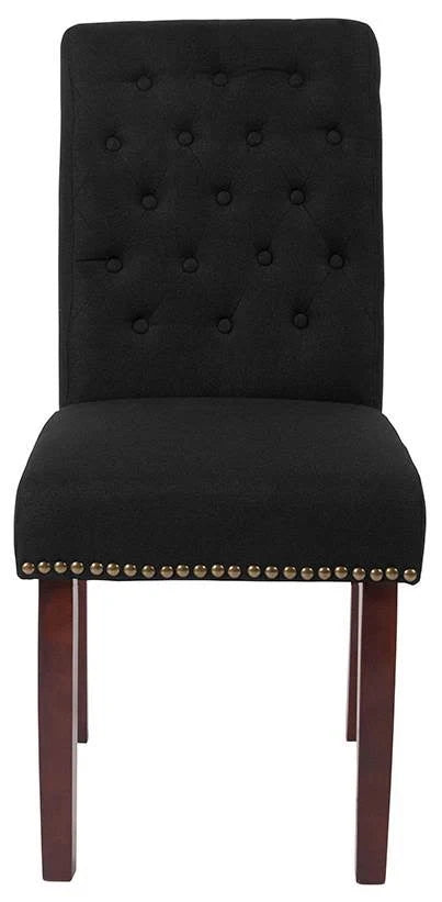 Black Fabric Parsons Chair V1982