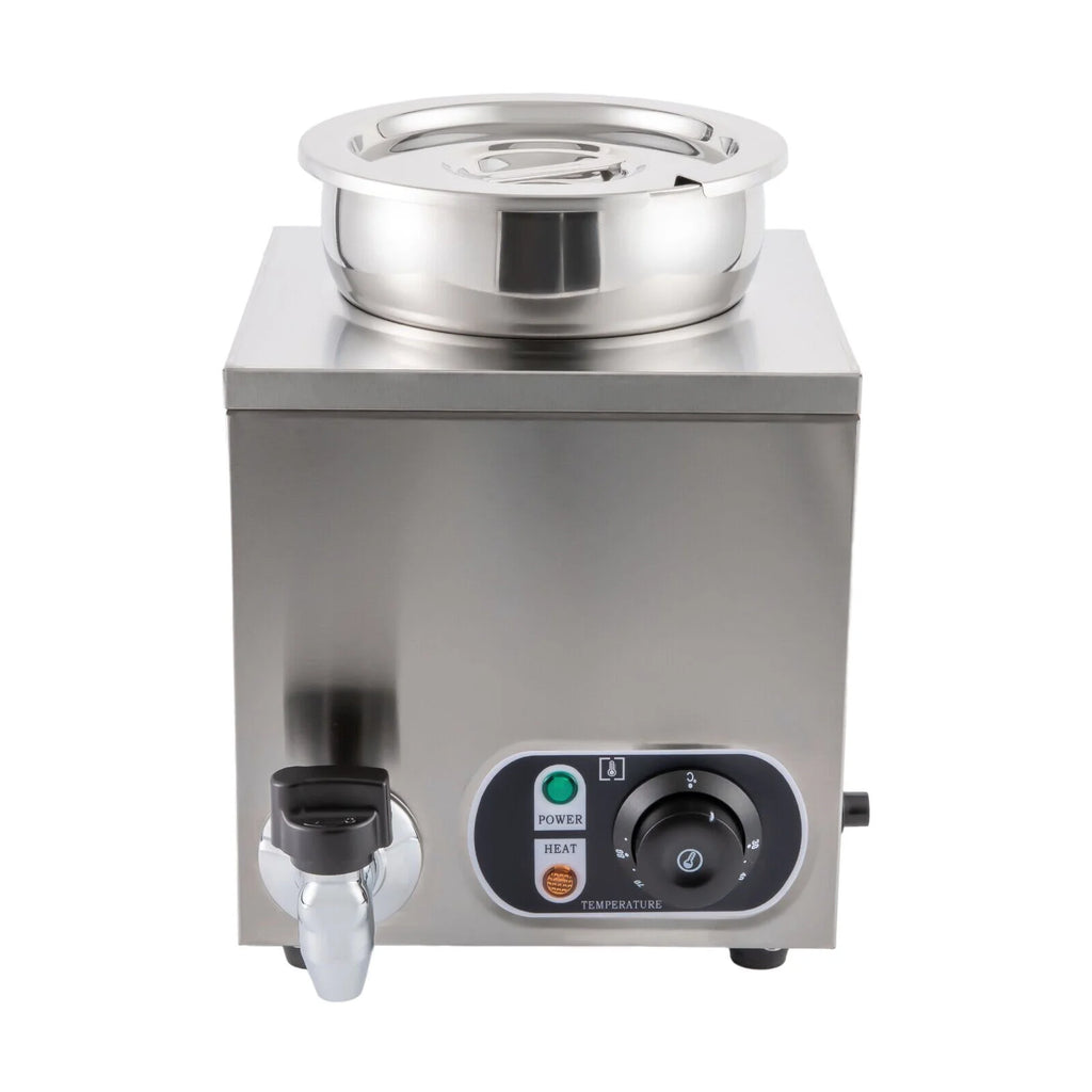 Commercial Soup Warmer Electric Food Warmer, Stainless Steel Countertop Soup Pot with Tap T795