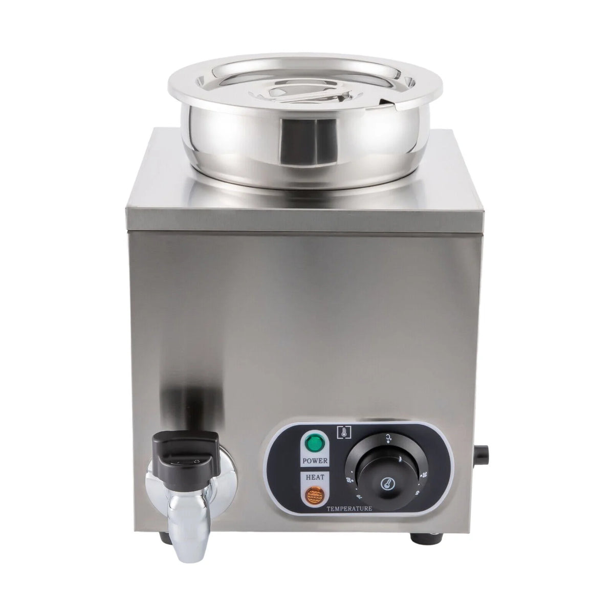 Commercial Soup Warmer Electric Food Warmer, Stainless Steel Countertop Soup Pot with Tap T795