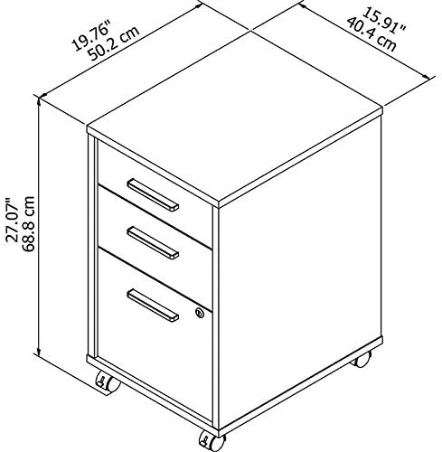 3 Drawer Mobile File Cabinet in Century Walnut T49843