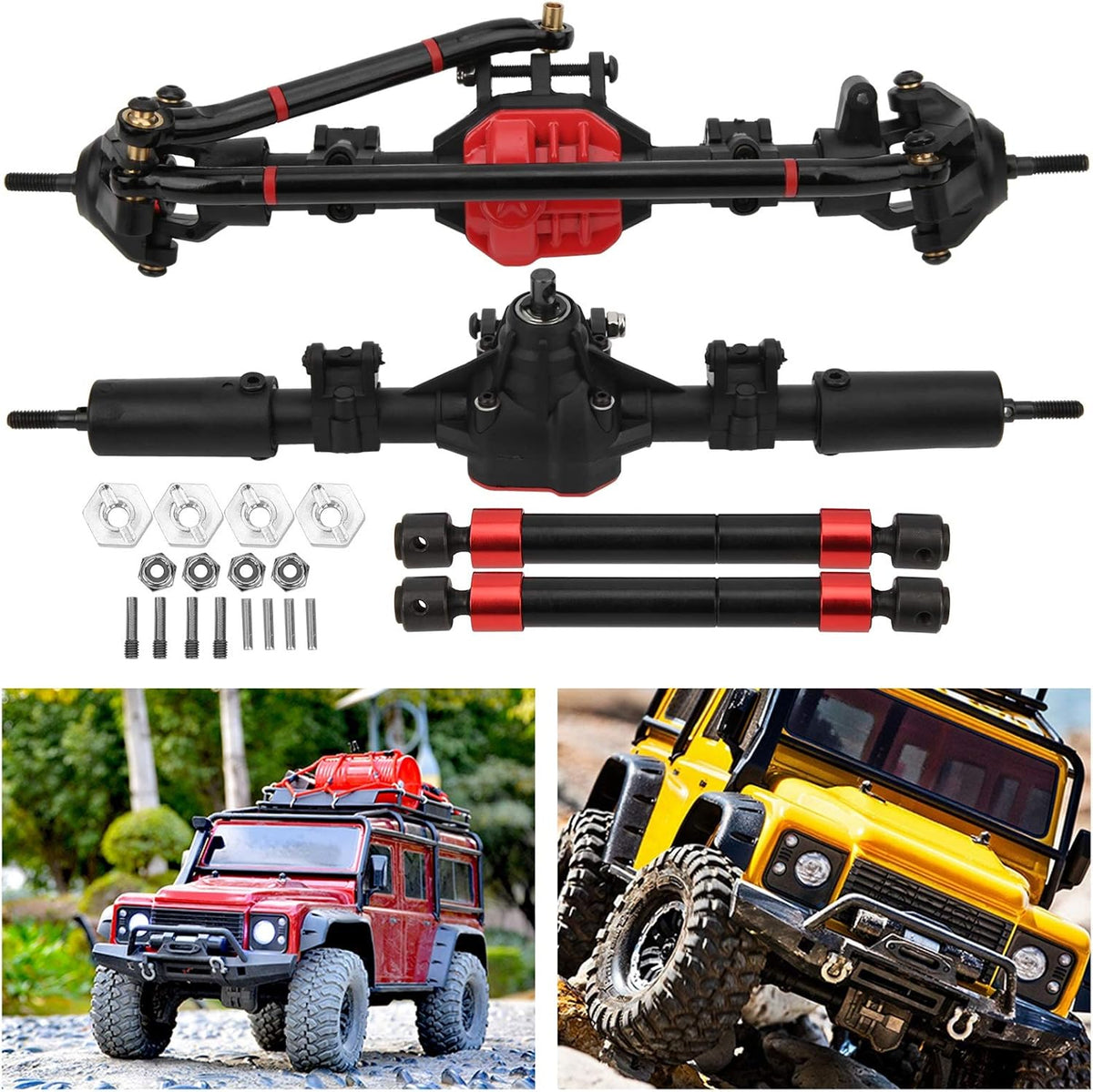 2pcs Metal Front Rear Drive Axle Shaft with 38T/15T Gear Teeth for 1/10 RC Car L635