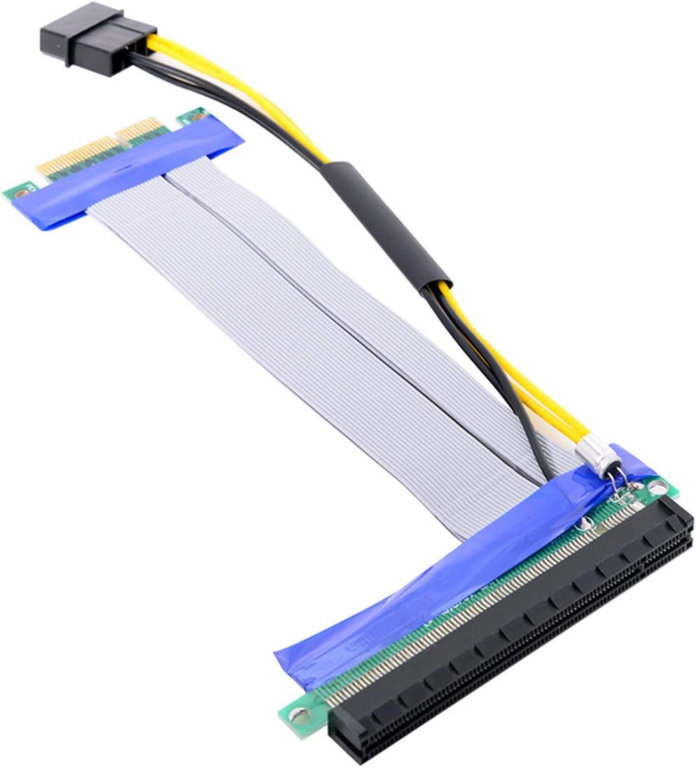 PCI-E Express 4X to 16x Riser Card Adapter with 4pin Power 15cm R2308