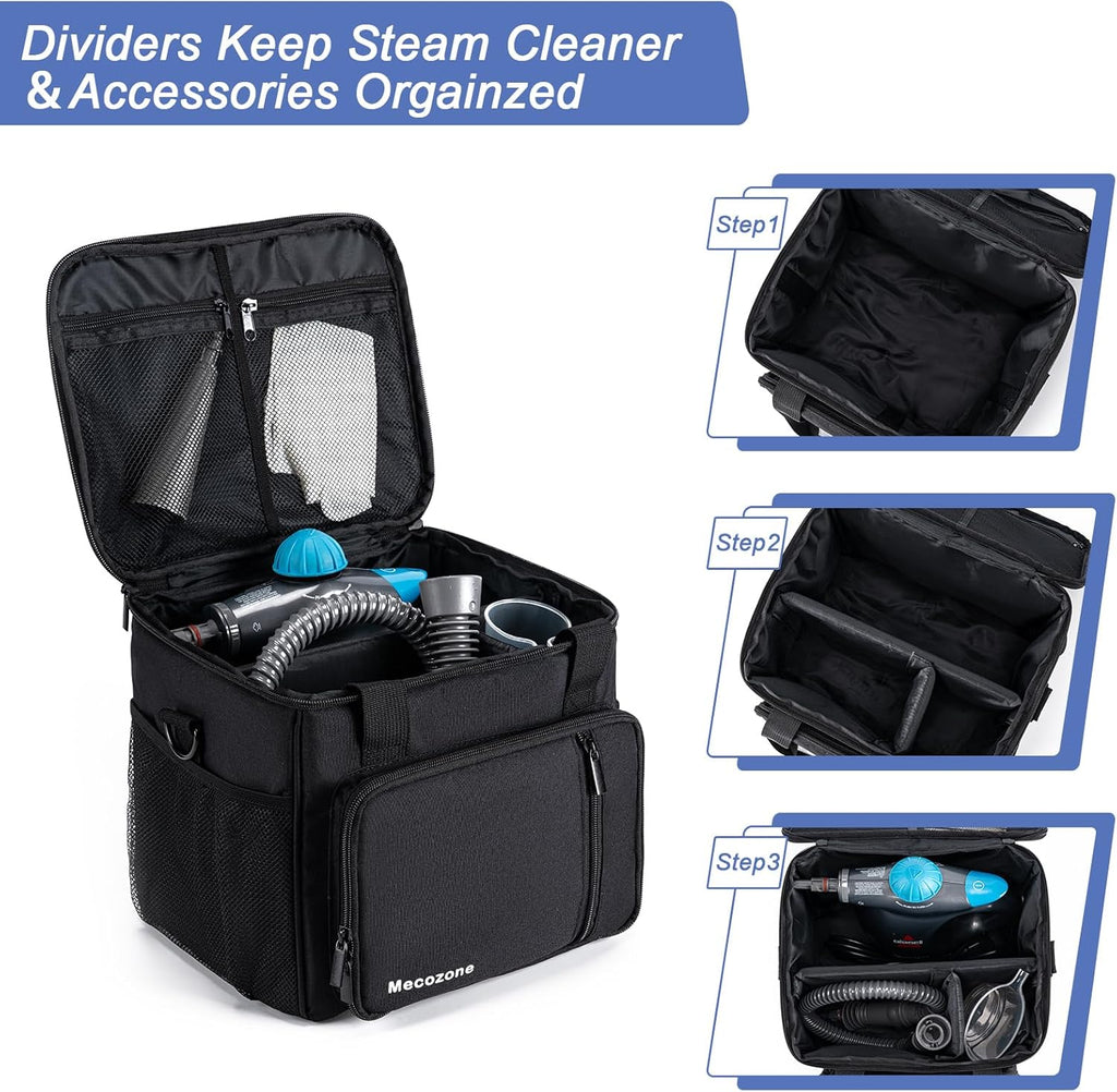 Black Handheld Steam Cleaner Carry Bag with Multiple Pockets G93939