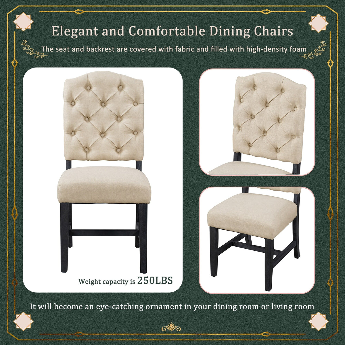 5-Piece Extendable Dining Table Set with Upholstered Chairs O51791
