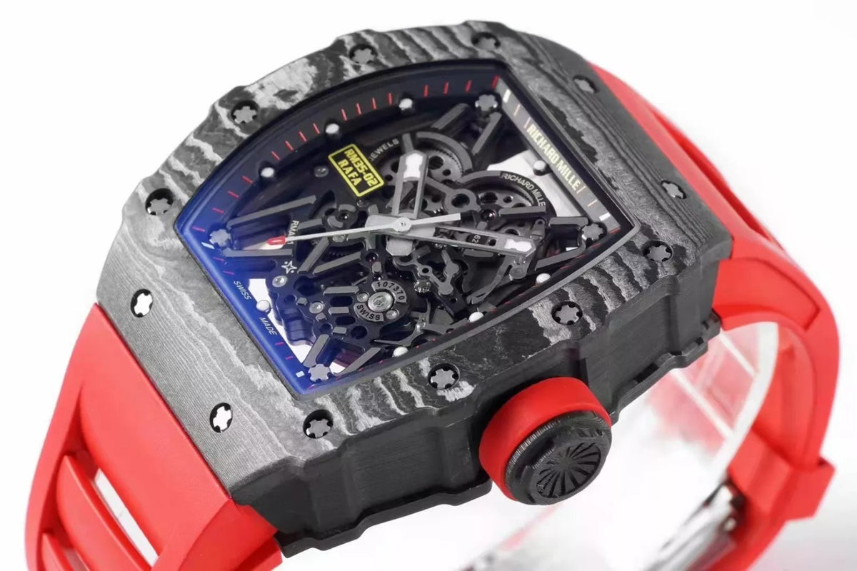 Black Bezel Red Markers Red Rubber Strap Q459