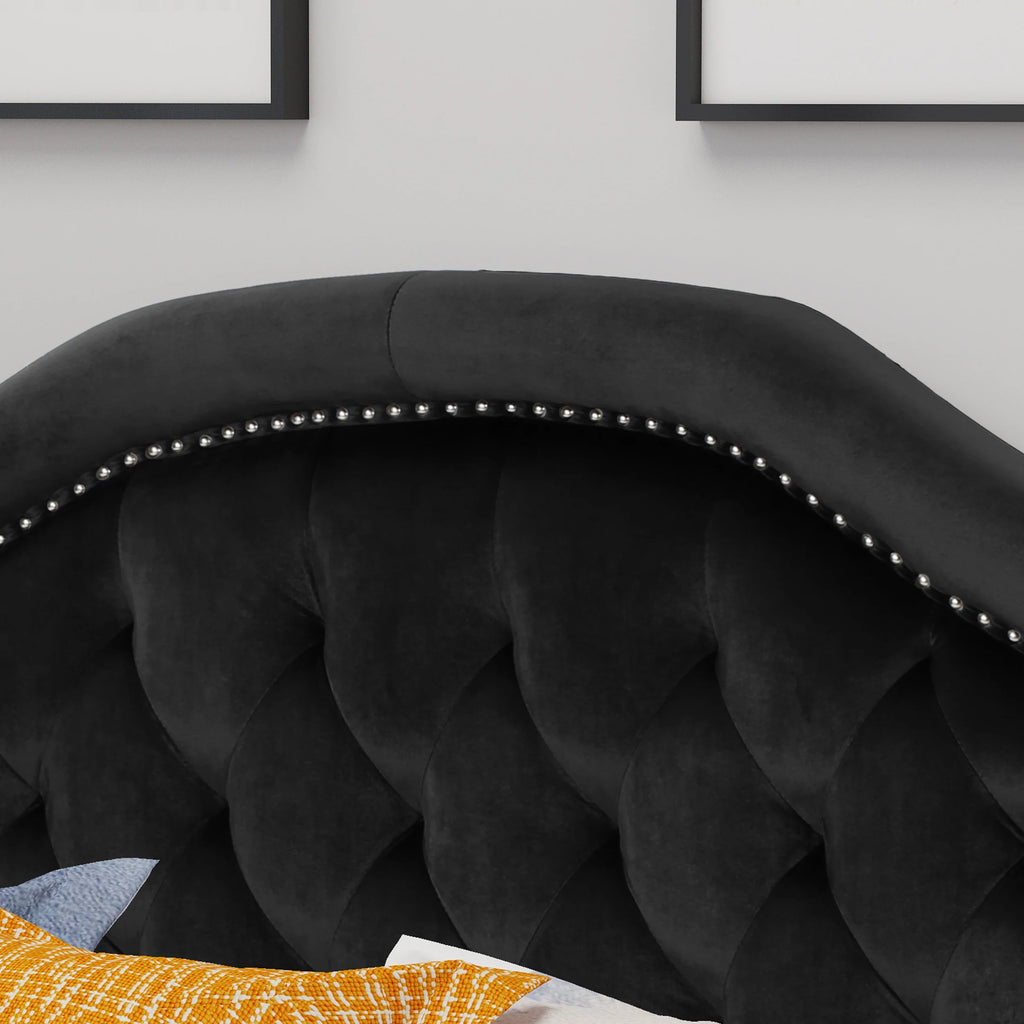 Black Velvet Queen/Full Headboard G2725