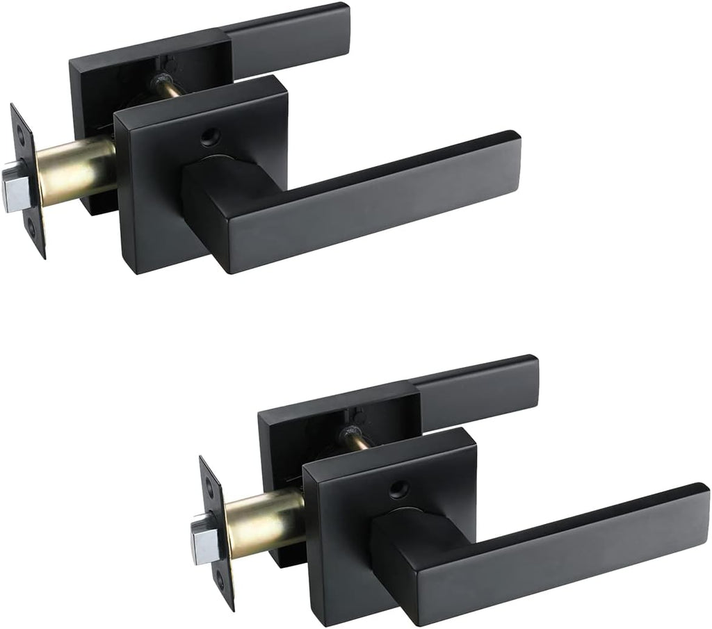Matte Black Zinc Alloy Privacy Door Lever Lock C301