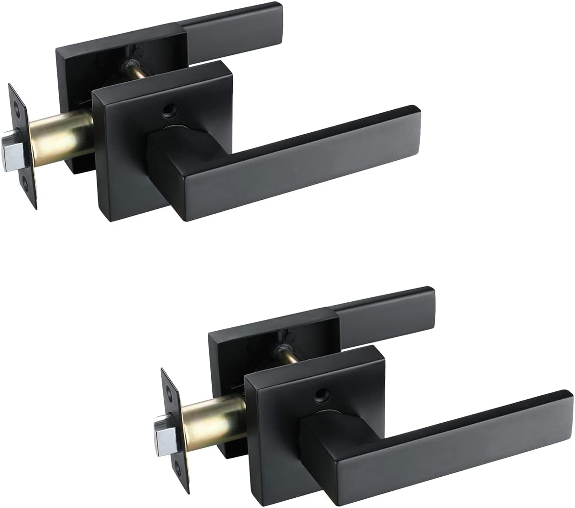 Matte Black Zinc Alloy Privacy Door Lever Lock C301