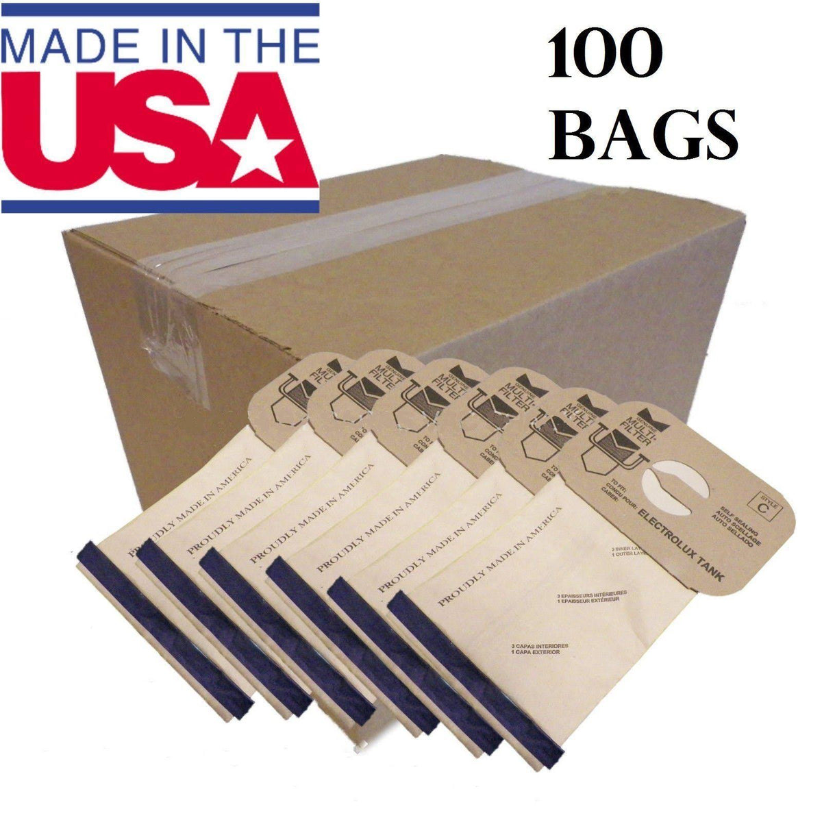 100 Aerus Electrolux Canister Style C Vacuum Cleaner Bags X78198