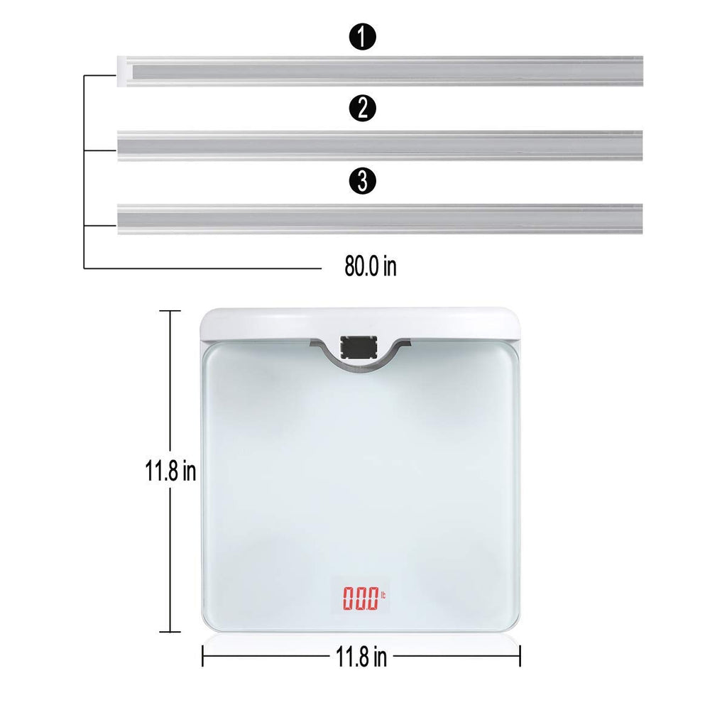 Digital Scale 2-in-1 200cm & 200lb Height Measurement Scale with Height Rod A64153