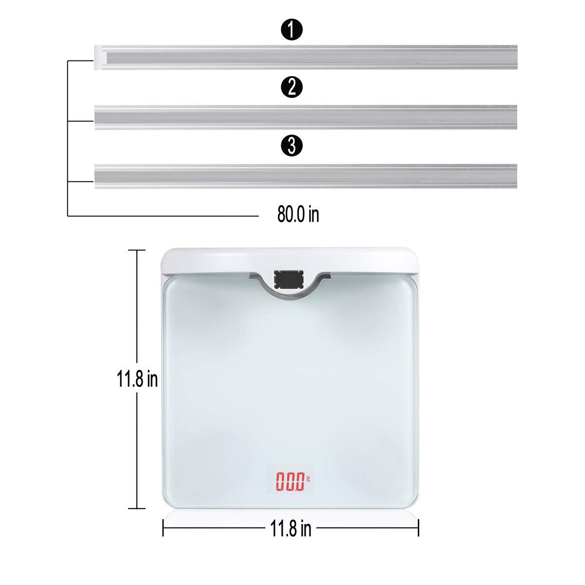 Digital Scale 2-in-1 200cm & 200lb Height Measurement Scale with Height Rod A64153