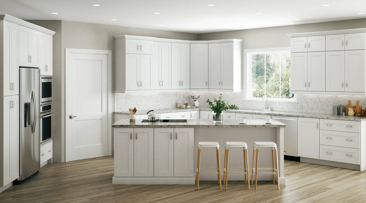 Vesper White Shaker Assembled Plywood Wall Kitchen Cabinet O186