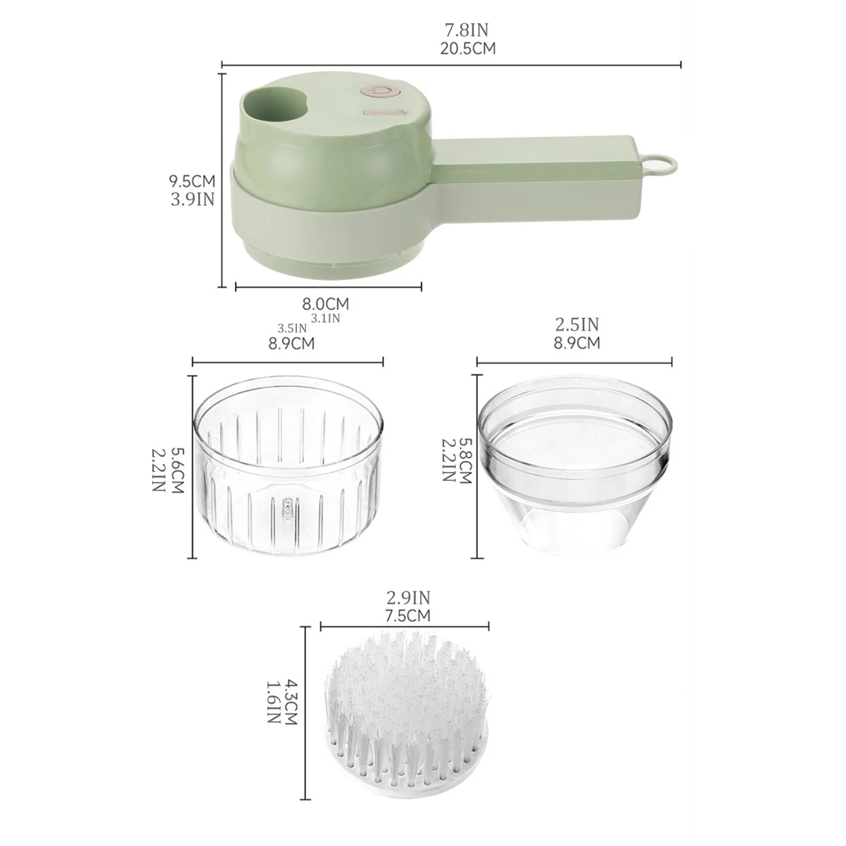 4 In 1 Rechargeable Electric Vegetable Cutter Food Processor A8620
