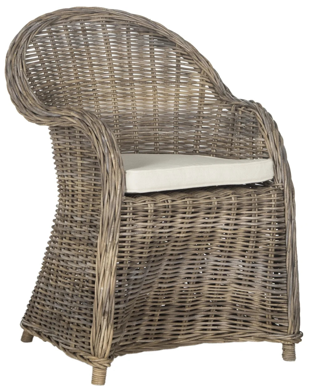 Grey Wicker Outdoor Club Chair H617451