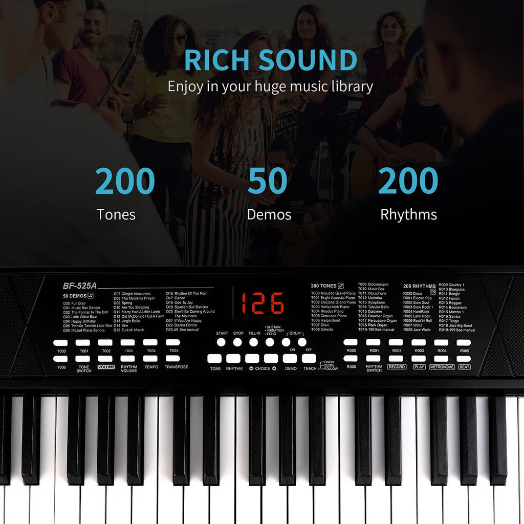 Black Pack of 2 Portable Electronic Piano Keyboard R260