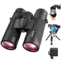 12x42 HD Waterproof Binoculars with Phone Adapter and Tripod O2792