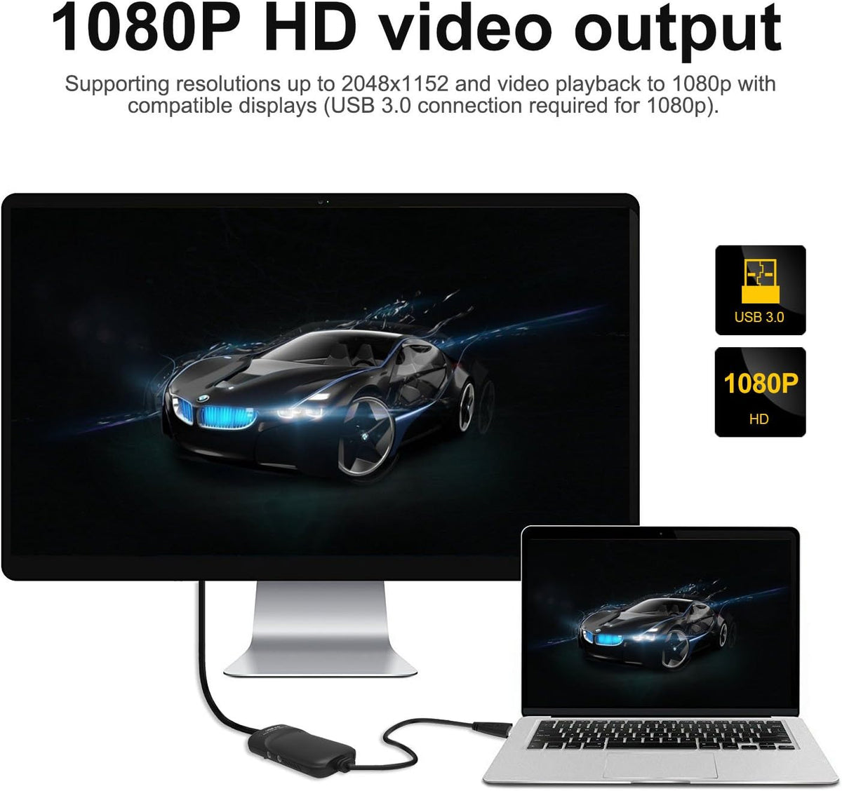 USB 3.0 to HDMI Video Graphics Adapter with Audio Port, Pack of 2 X703939