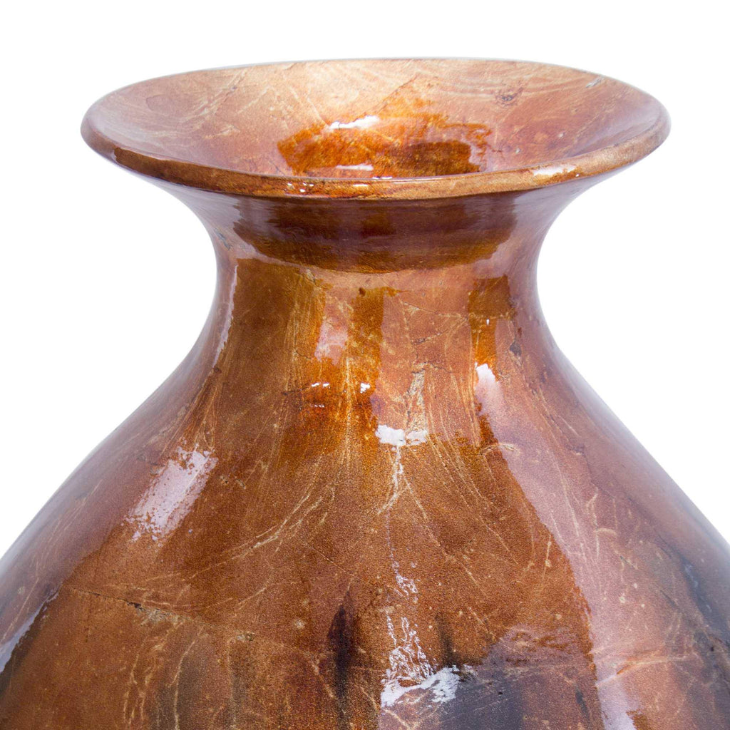 Red Ceramic Round Water Jar Vase A587643