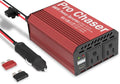400W Vehicle Power Inverter, 12V DC to 110V AC, Dual AC Outlets, USB-A & USB-C Ports Z426