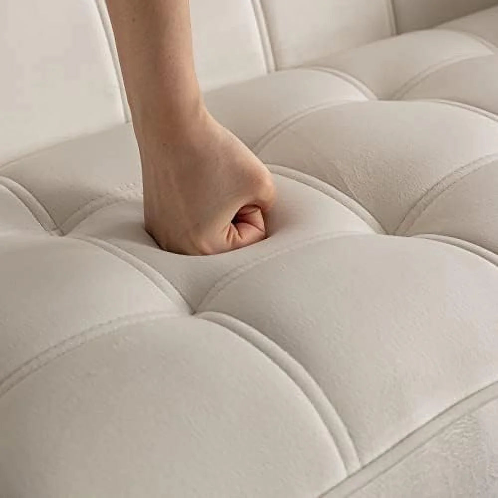 48" Small Fluffy Upholstered Loveseat Sofa with Wood Legs L864