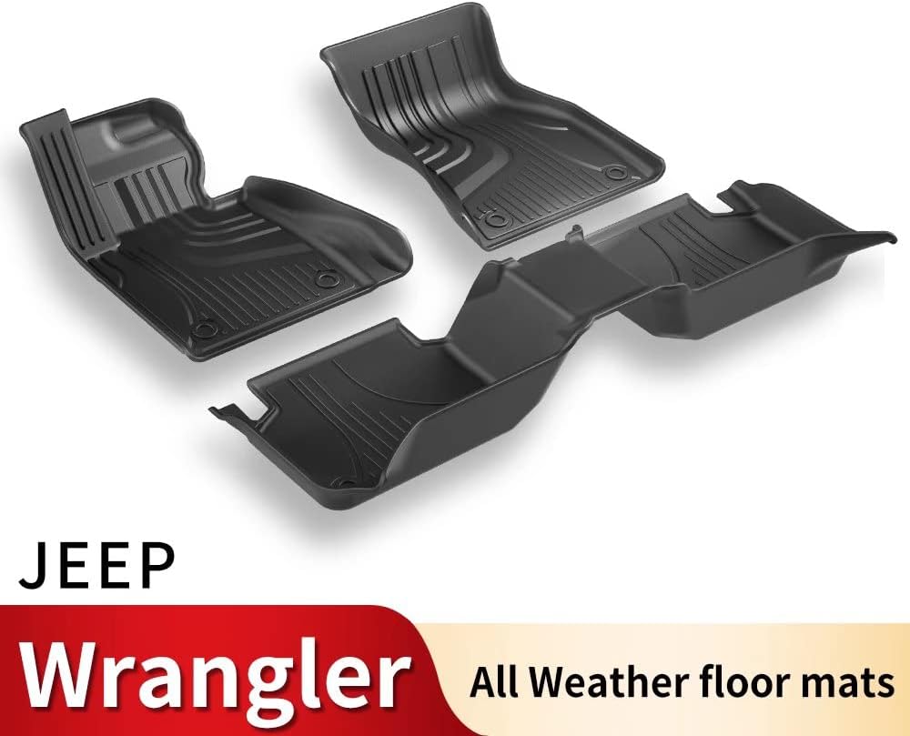TPE Heavy Duty All Weather Car Floor Mats Full Set 1st & 2nd Row Rubber Floor Liners M92393
