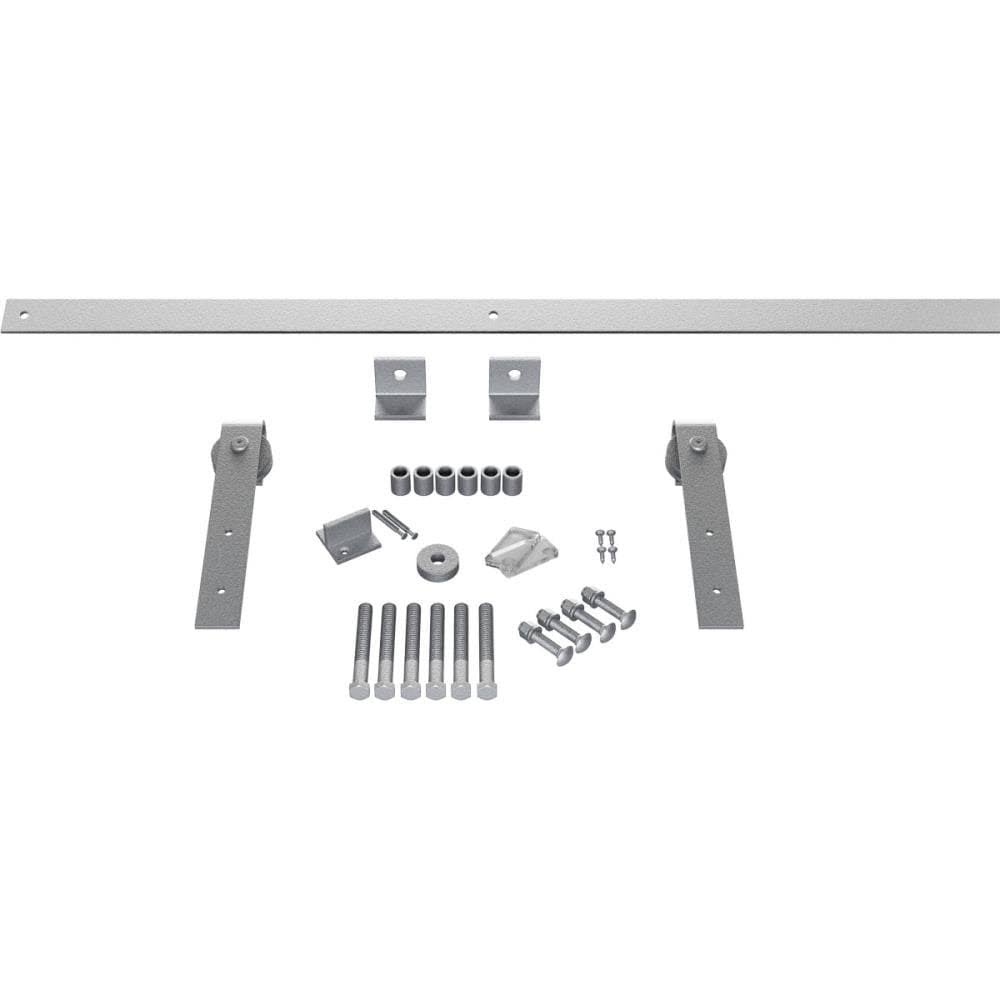 Barn Door Hardware Set with 6 ft Track for 1 3/8 inch Doors, PC Chrome, Track Length: 72 Inch H1308