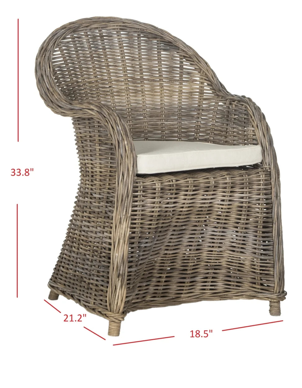 Grey Wicker Outdoor Club Chair H617451