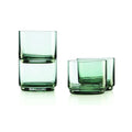 Green 9 oz Stackable Short Glasses Set of 4 V163