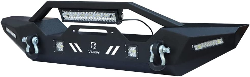Front and Rear Bumper with LED Lights and Tire Carrier and Winch Plate I7624