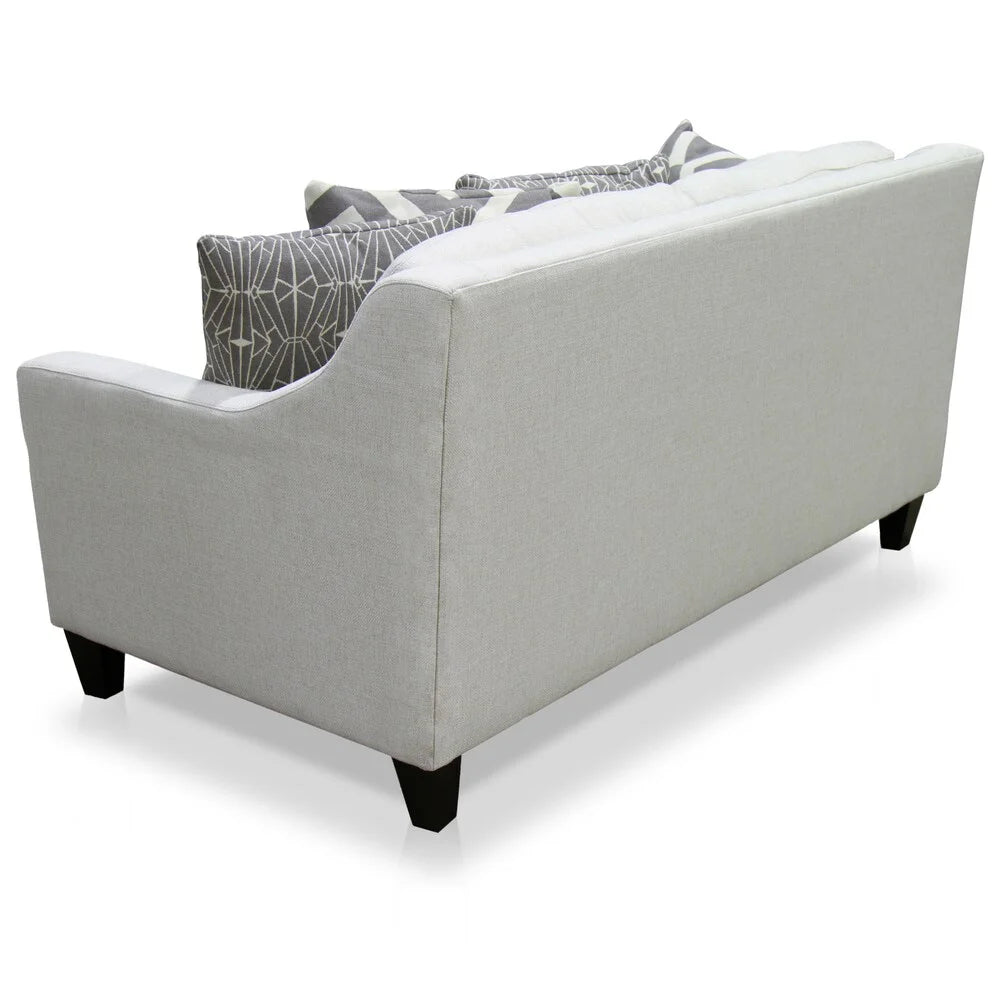Ivory Fabric Padded Loveseat I790413