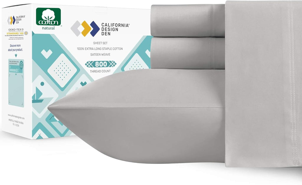 Split King 5Pc Cotton Sheet Set with 2 Twin-XL Fitted Sheets O972