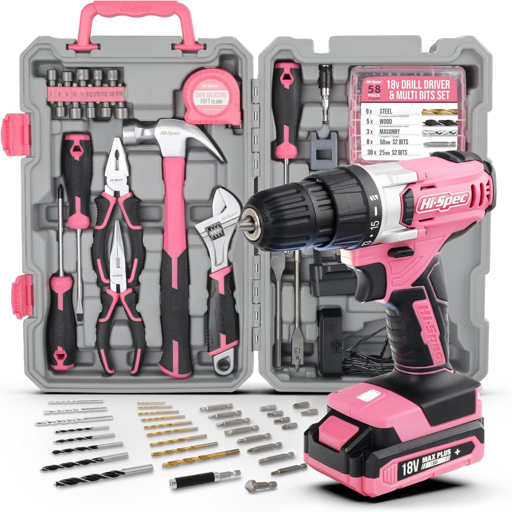 81 Piece Pink Tool Set with Power Drill Driver R734