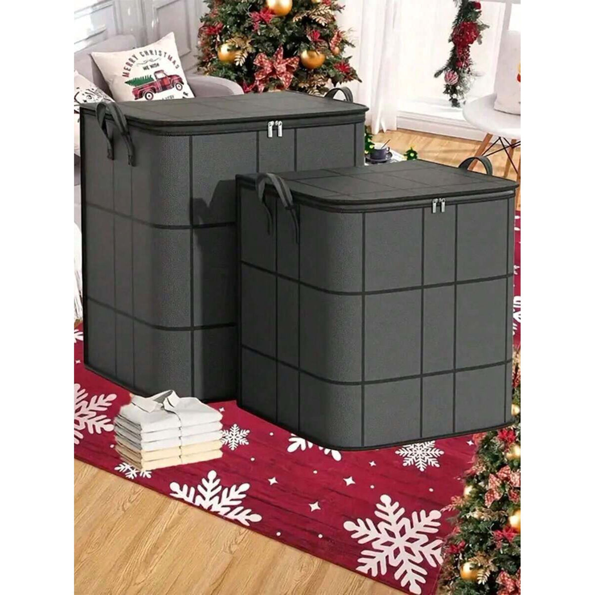 Black Thickened Foldable Storage Bag Y95096