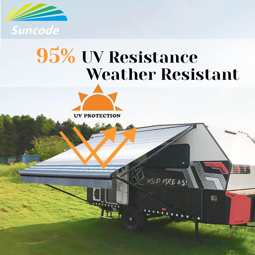12 Feet Blue Vinyl RV Awning Replacement F642