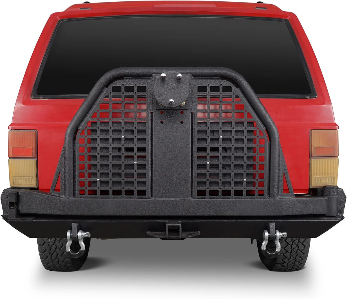 Rear Bumper with Swing Out Tire Carrier and Foldable Table Textured Black Steel T496855